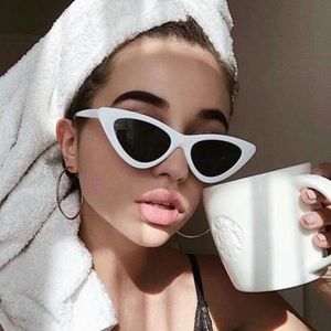 She’s Celestial Aurora Sunglasses White Cat Eye